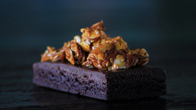 brownie with almond topping