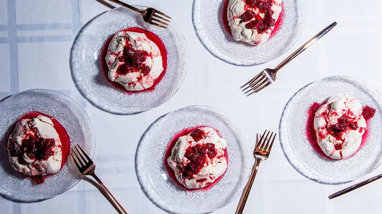 plates of meringue cookies