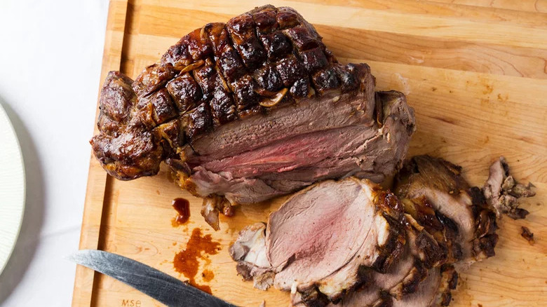 carved leg of lamb