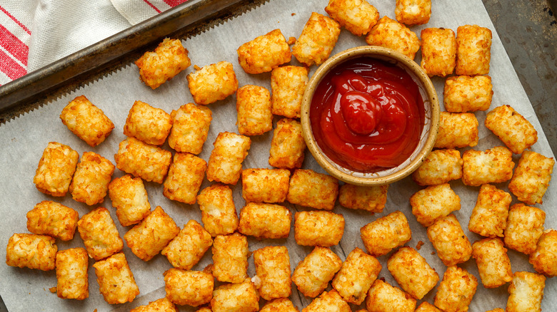 Tater tots on sheet pan