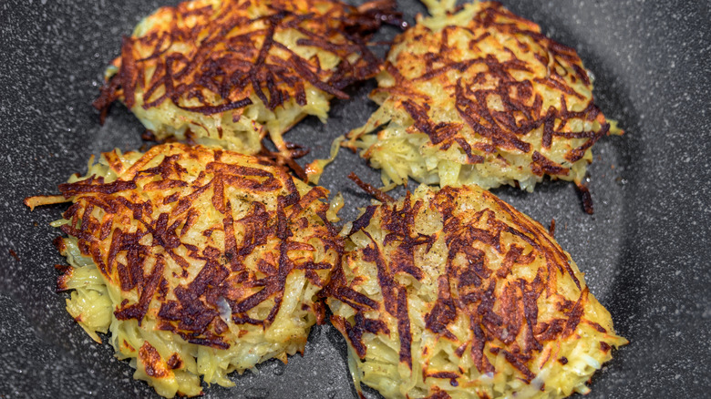 Cooking hash in pan