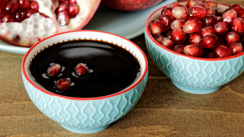 Pomegranate molasses in bowl