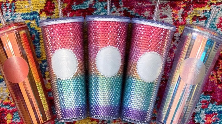 Starbucks rainbow studded tumblers