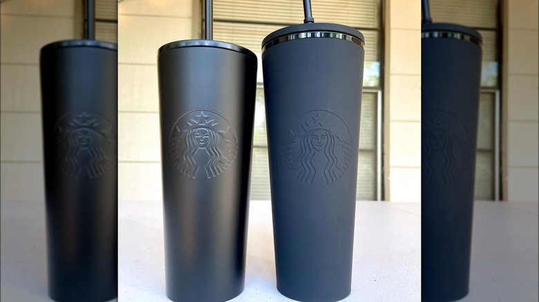 Starbucks matte black tumblers