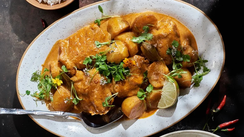 Chicken Massaman curry in bowl