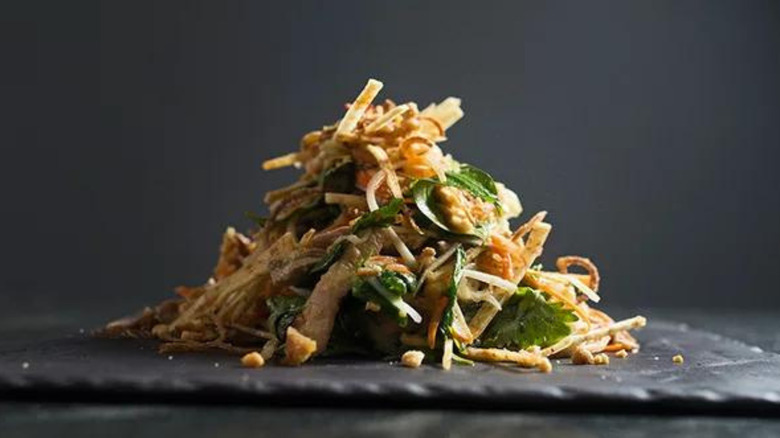 Thai green papaya salad slate