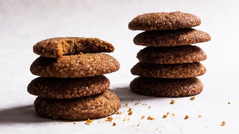 stacked molasses cookies 