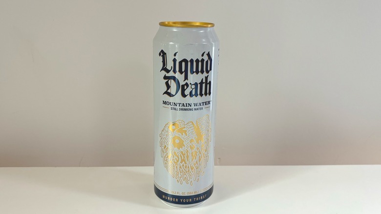 can of liquid death still water on table