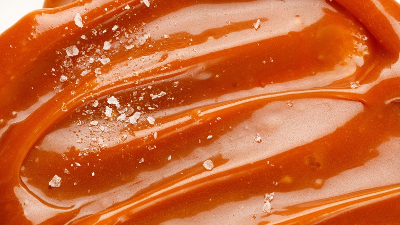 Salted caramel as background