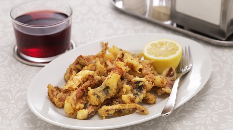 Spanish fried squid tapa