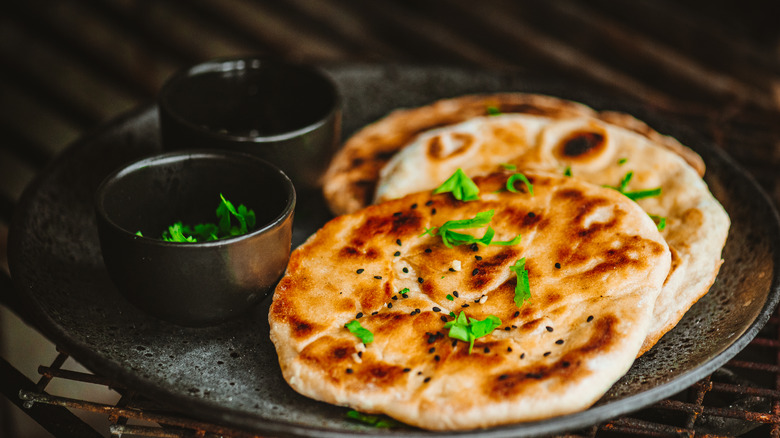 Naan with cilantro sprinkle
