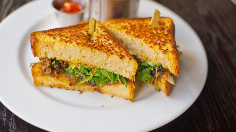 Texas toast sandwich on plate