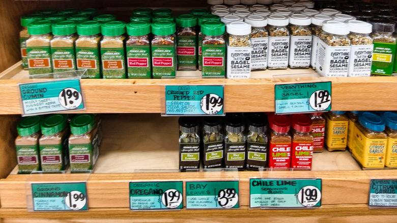 spice rack at Trader Joe's