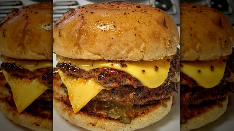 Double meat bison cheeseburger