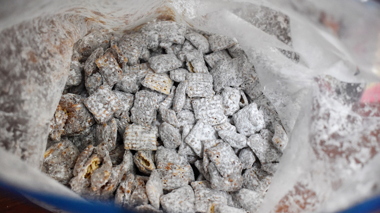 Puppy chow in plastic bag