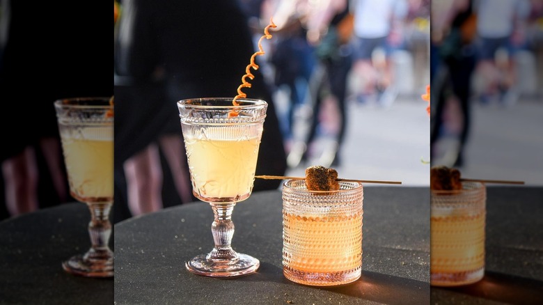 Two cocktails on table