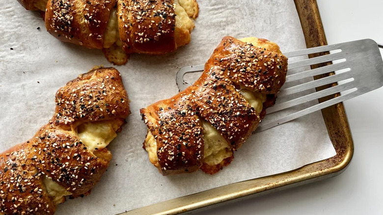 Savory bear claws with cheese and ham
