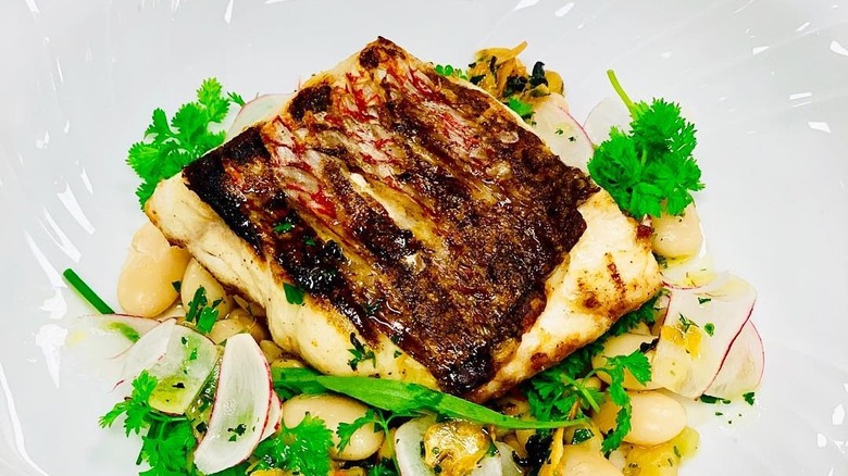 Carbone's grilled bass 