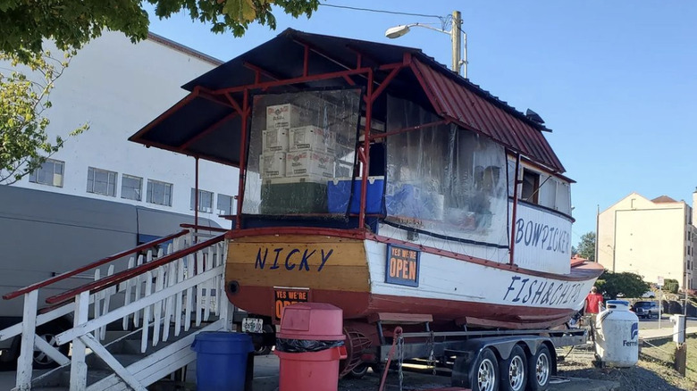 Exterior of boat restaurant