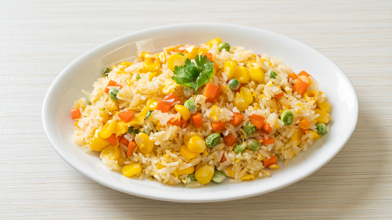 Fried rice with canned corn