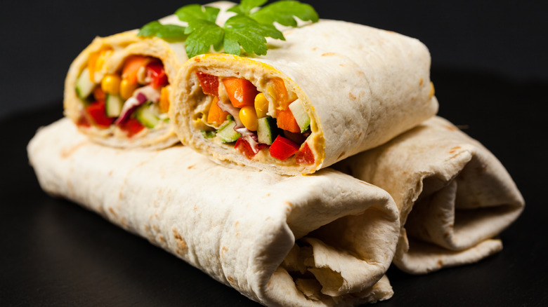 Chickpea hummus wrap