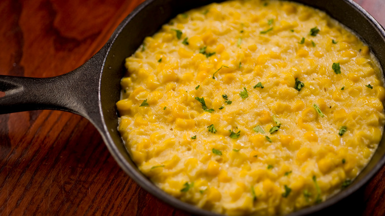 Cream corn baked in skillet