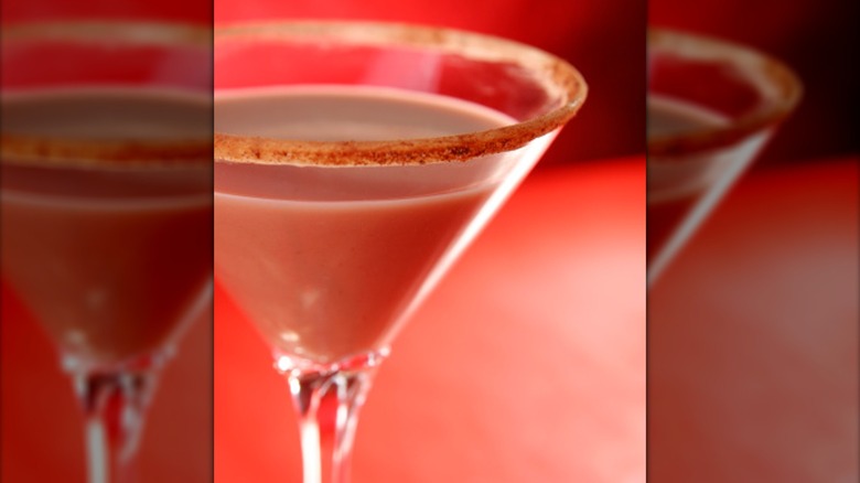 chocolate cocktail in martini glass