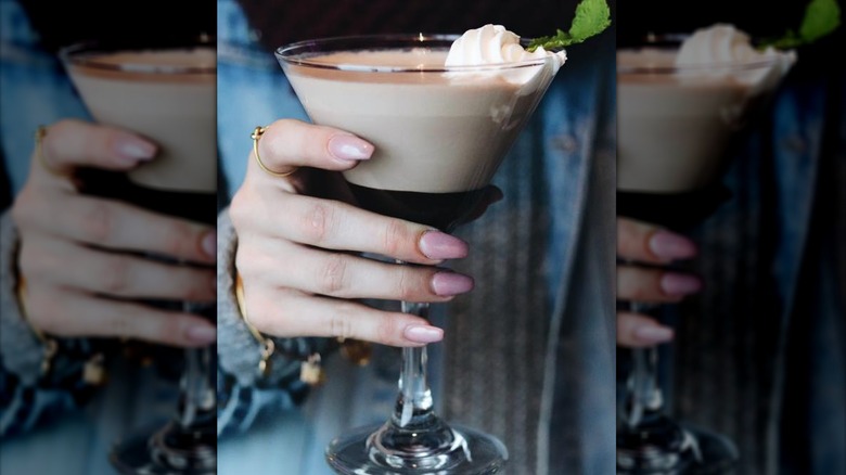 Peppermint Patty cocktail with whipped cream