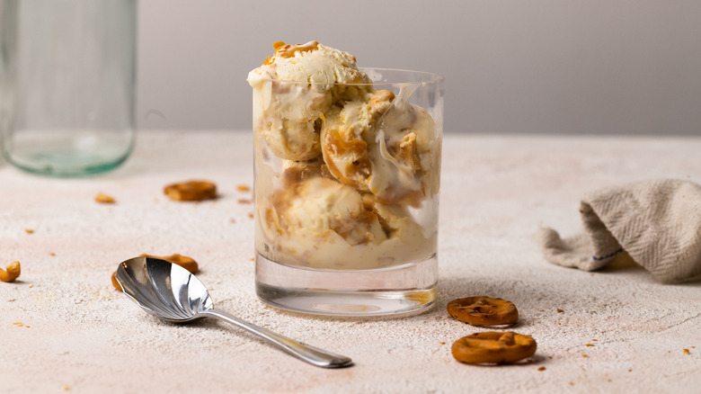 glass of dulce-de-leche ice cream 