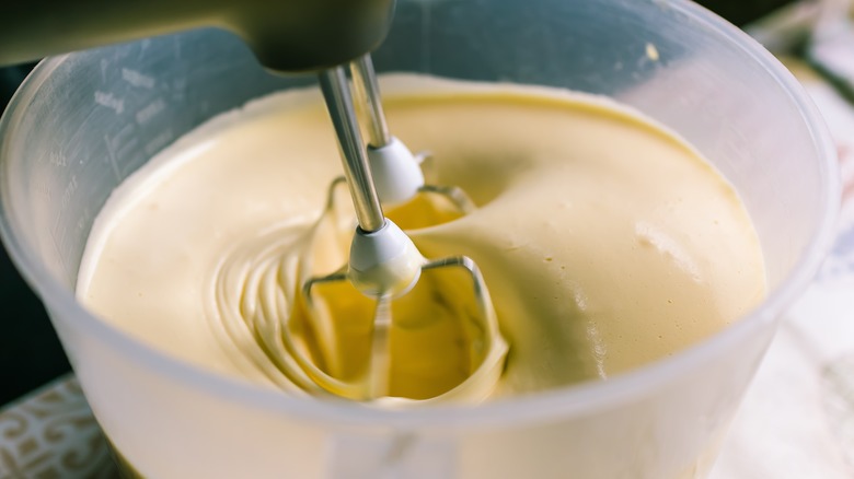 Mixer creaming butter and sugar 