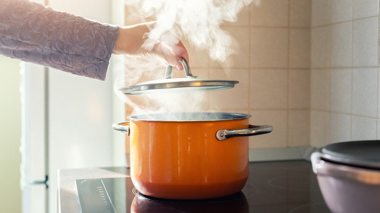 Pot with steam