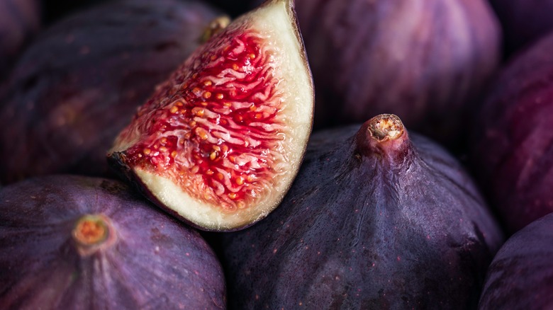 Red fig sliced open