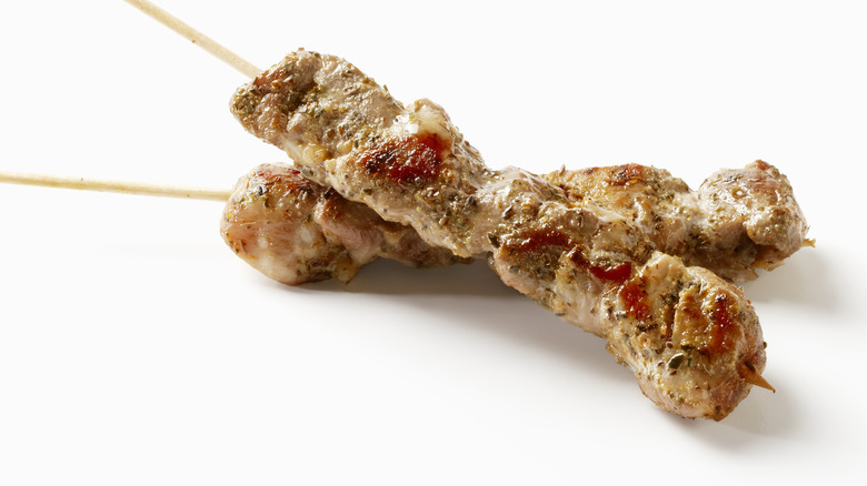 Pork souvlaki skewers