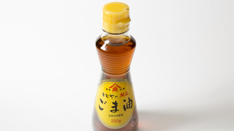 Sesame oil in bottle