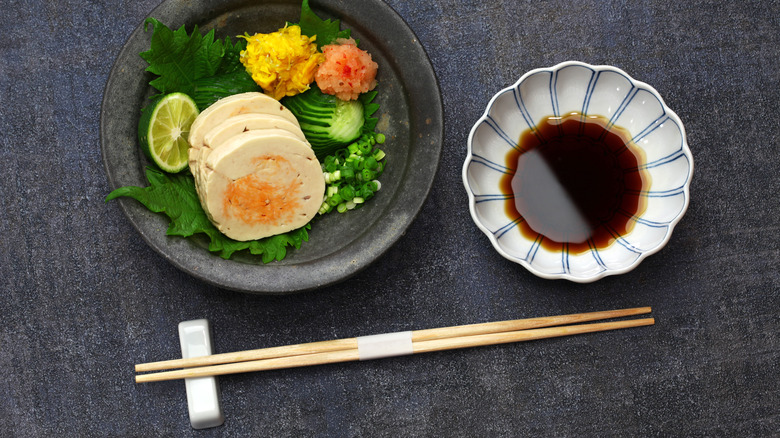 Ponzu sauce and a salad