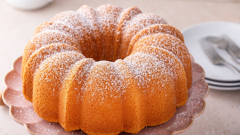 Powdered sugar bundt cake