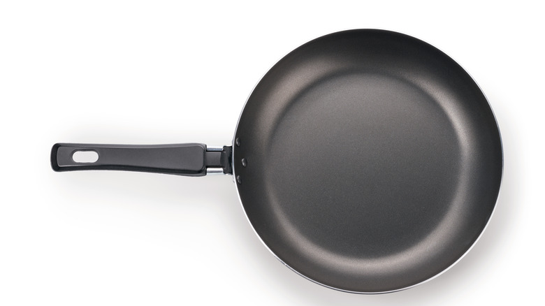 Nonstick fry pan on white