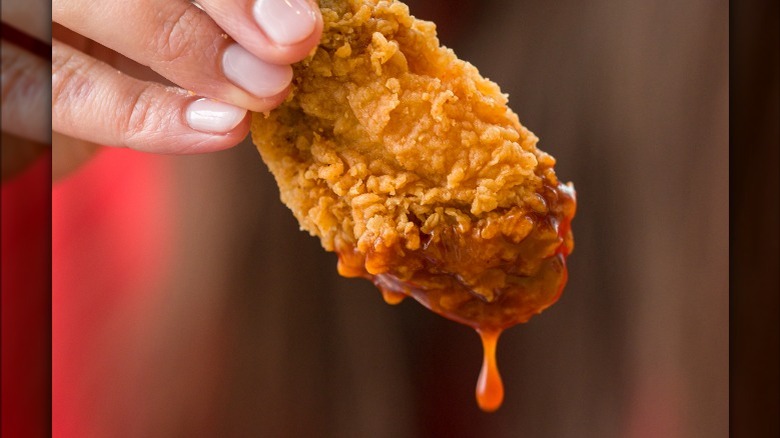 KFC wing and bbq sauce