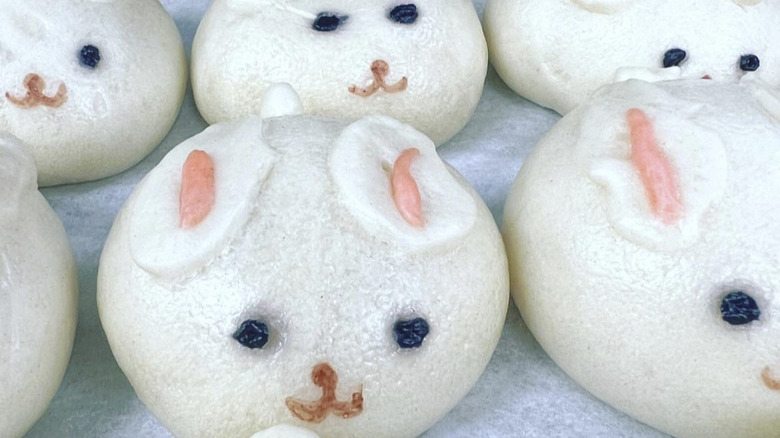 Bunny-shaped bao buns