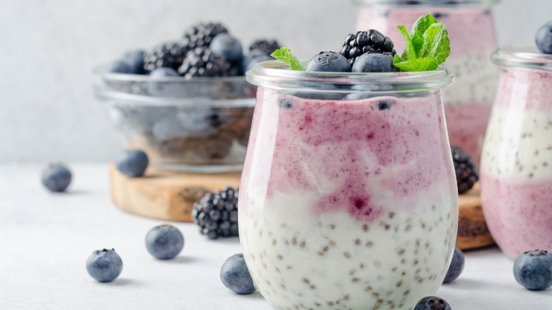 Chia pudding with berries