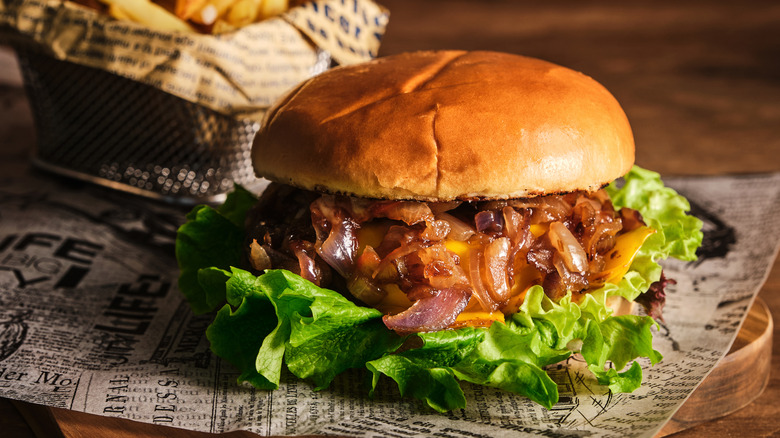 caramelized onions burger