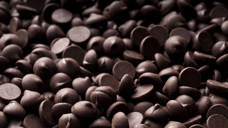 Chocolate chips as background