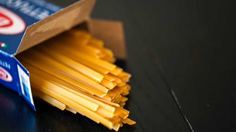 Barilla pasta box with noodles