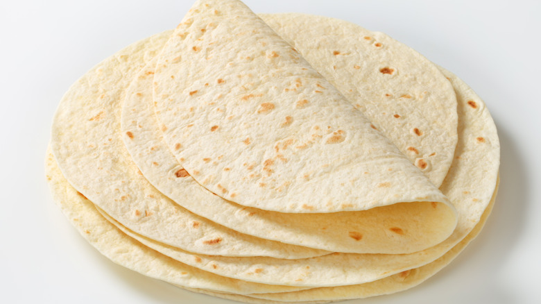 Stack of tortilla wraps