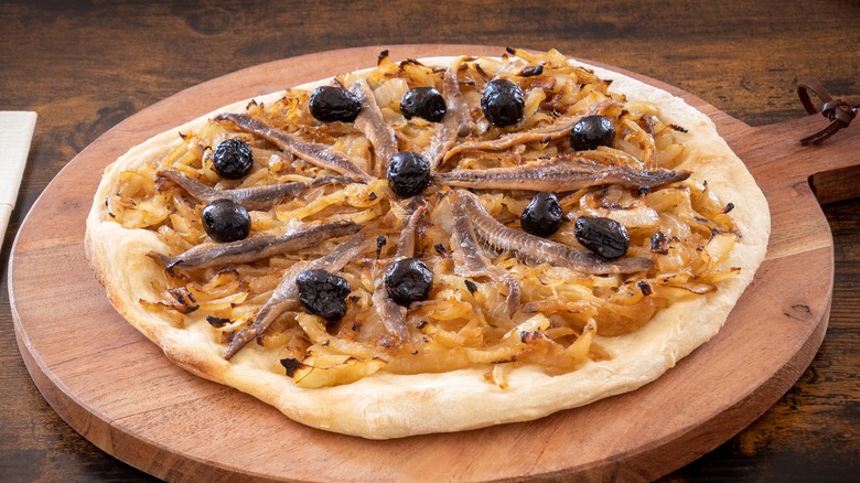 pizza with anchovies and olives