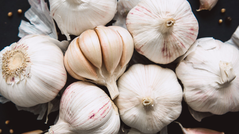 several heads of garlic