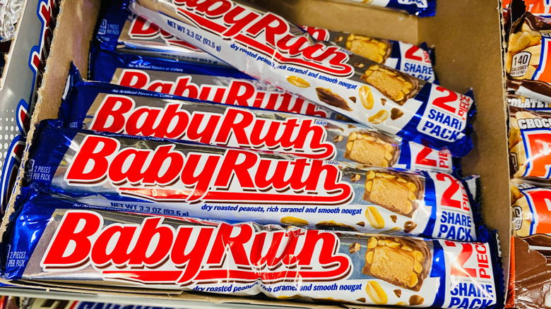 Display of Baby Ruth bars in a store