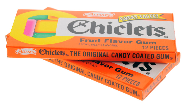 Two stacked boxes of fruit-flavored Chiclets