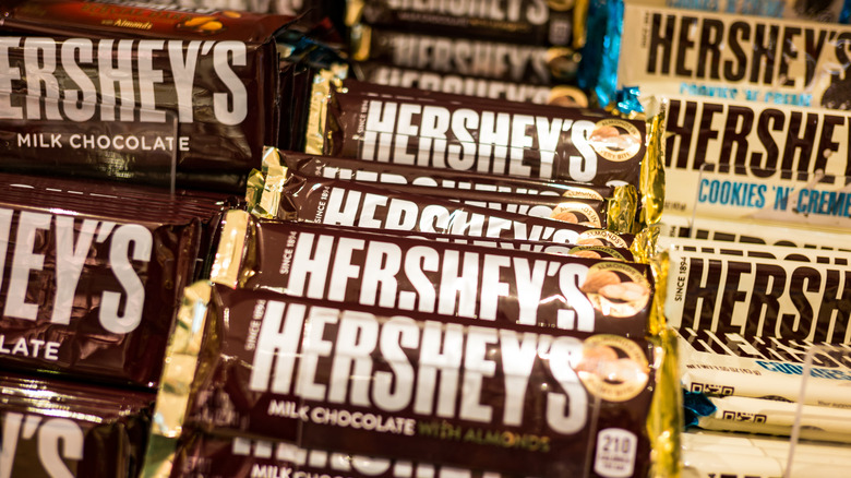 In-store display of Hershey's Milk Chocolate bars