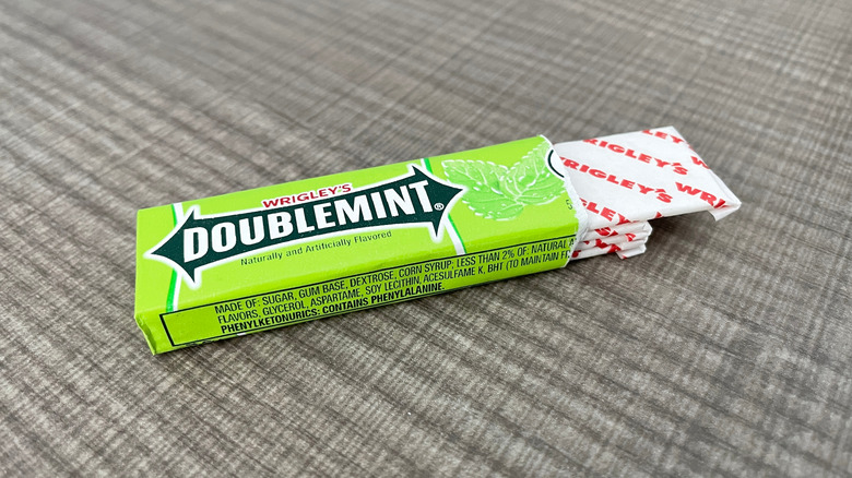 Open pack of Wrigley's Doublemint gum